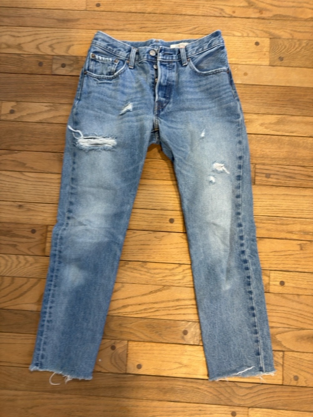 Classic Light Blue Distressed Women's Jeans